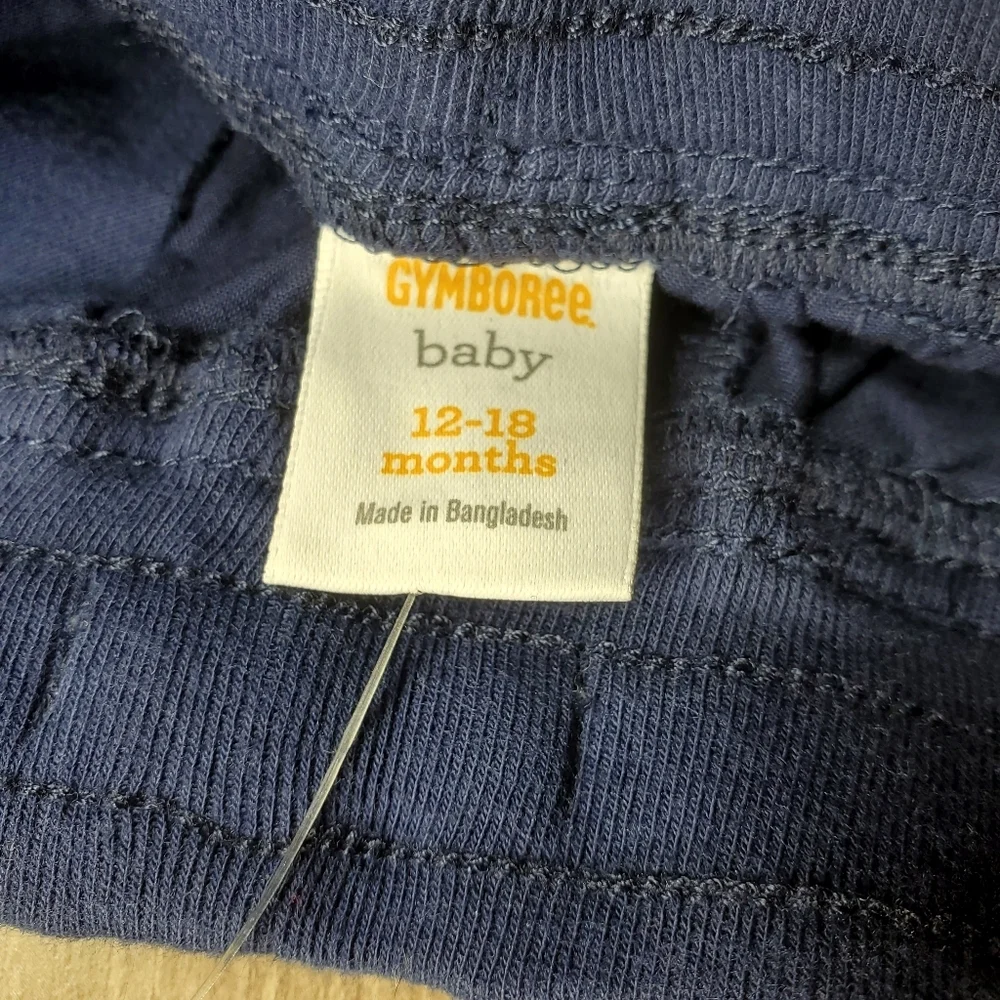 NWT Gymboree Baby Size 12-18m Blue Pull-On Casual Boy Pants 100% Cotton